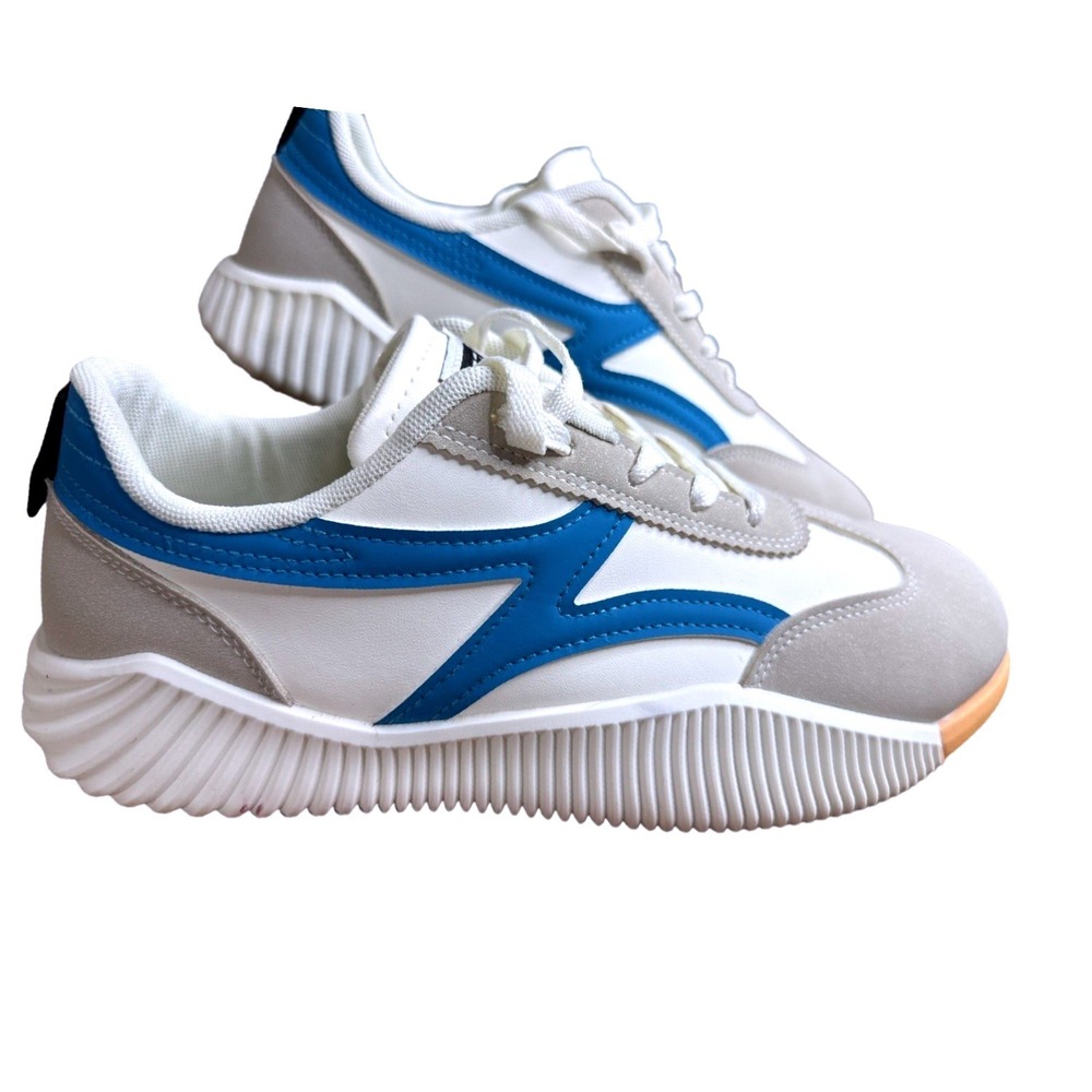 De Florance Sneakers Womens 11 White Blue Excellent Italian Design Platform